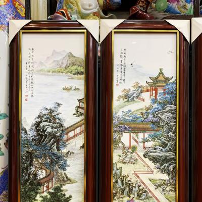 Tranh Sứ Sơn Thủy họa tiết Nhân Sơn Trang